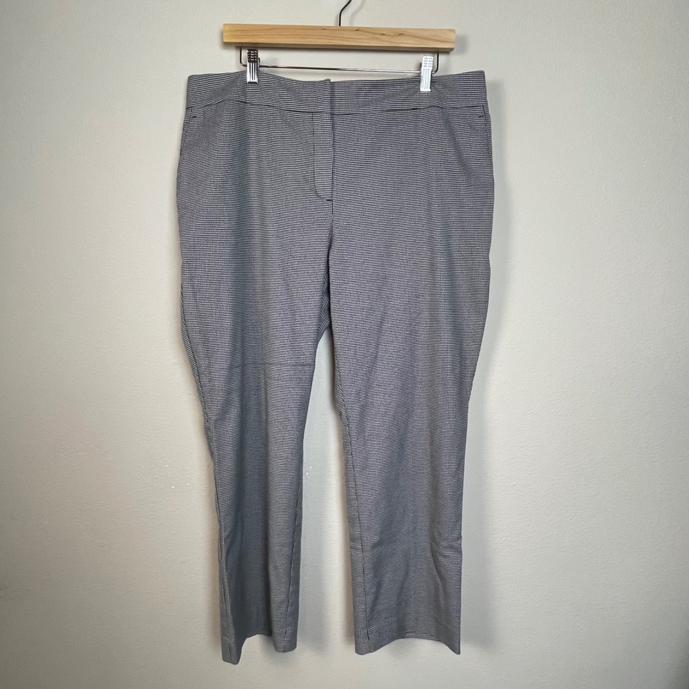 Ann Taylor Factory Women's Houndstooth Straight Leg Pants Size 14 Career Classic
